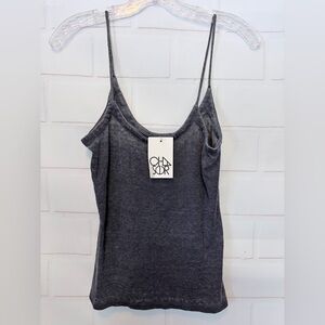 Chaser Burnout Vintage Wash Spaghetti Strap Tank Blue Size M NWT